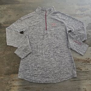 VT Hokies Womens Half Zip Pullover Size Medium. Cozy heather gray quarter-zip